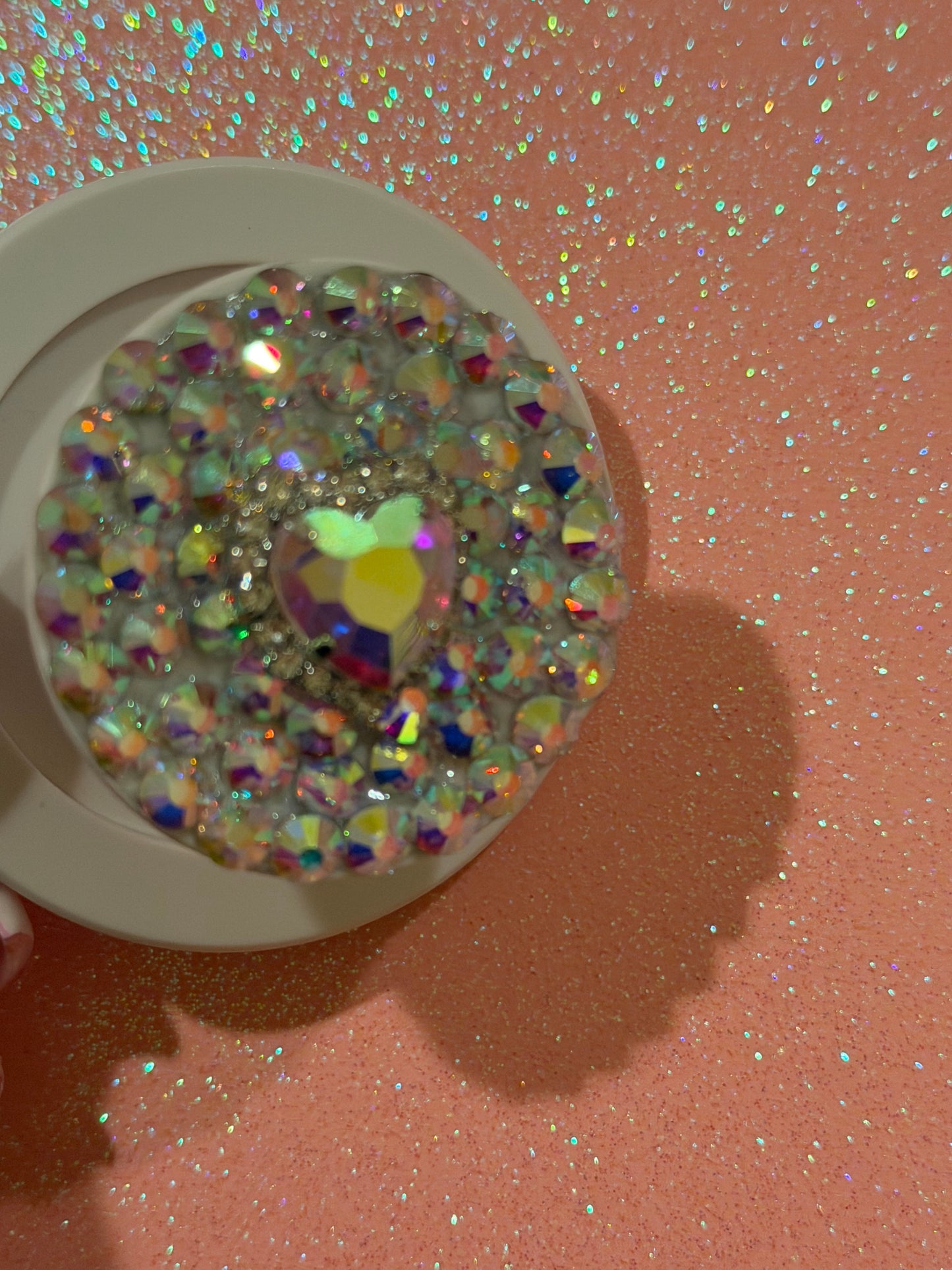 LOVE Bejeweled Bling Phone Holder- MagSafe (white)