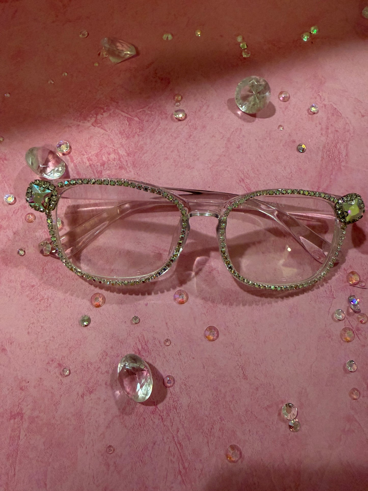 Boujee Bling Blue Light Glasses- Clear