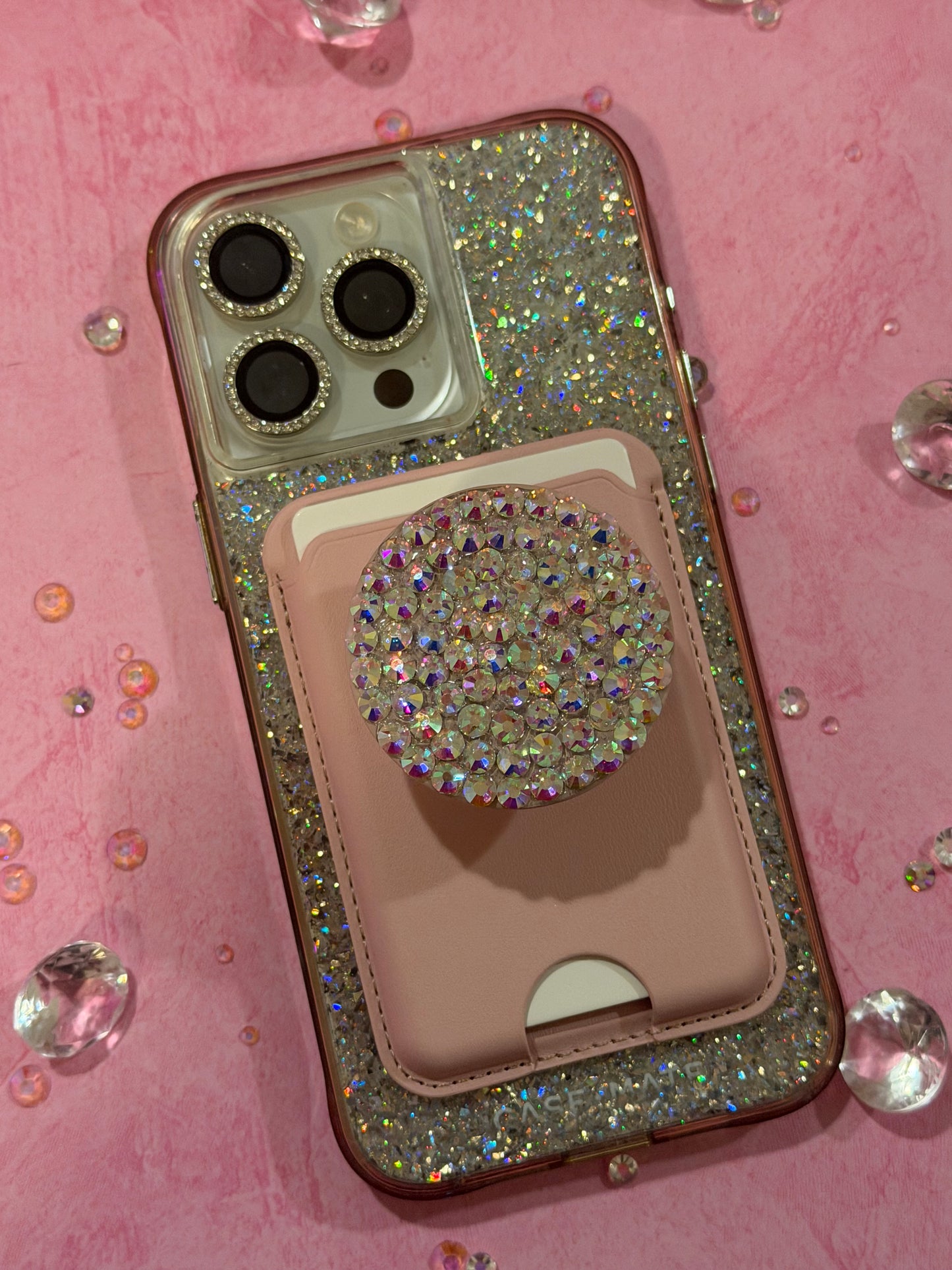 Bling Phone & Card Holder (MagSafe)- Pink