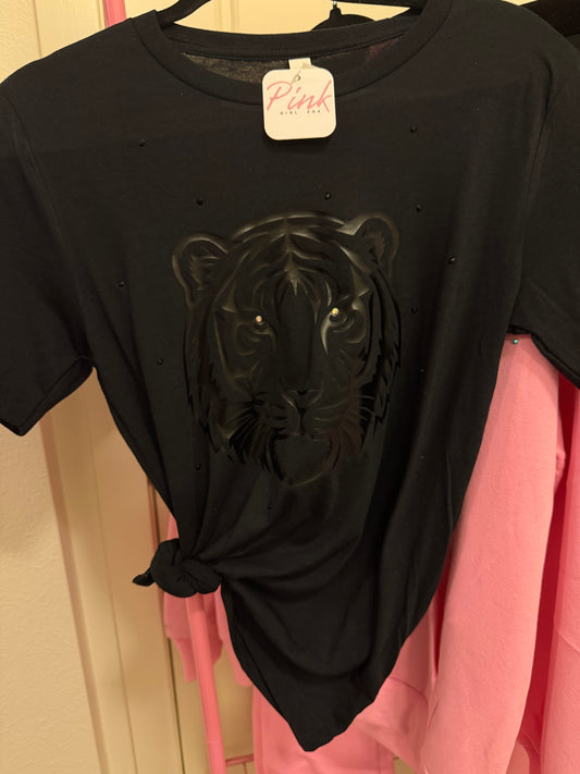 Tiger blackout bling tee