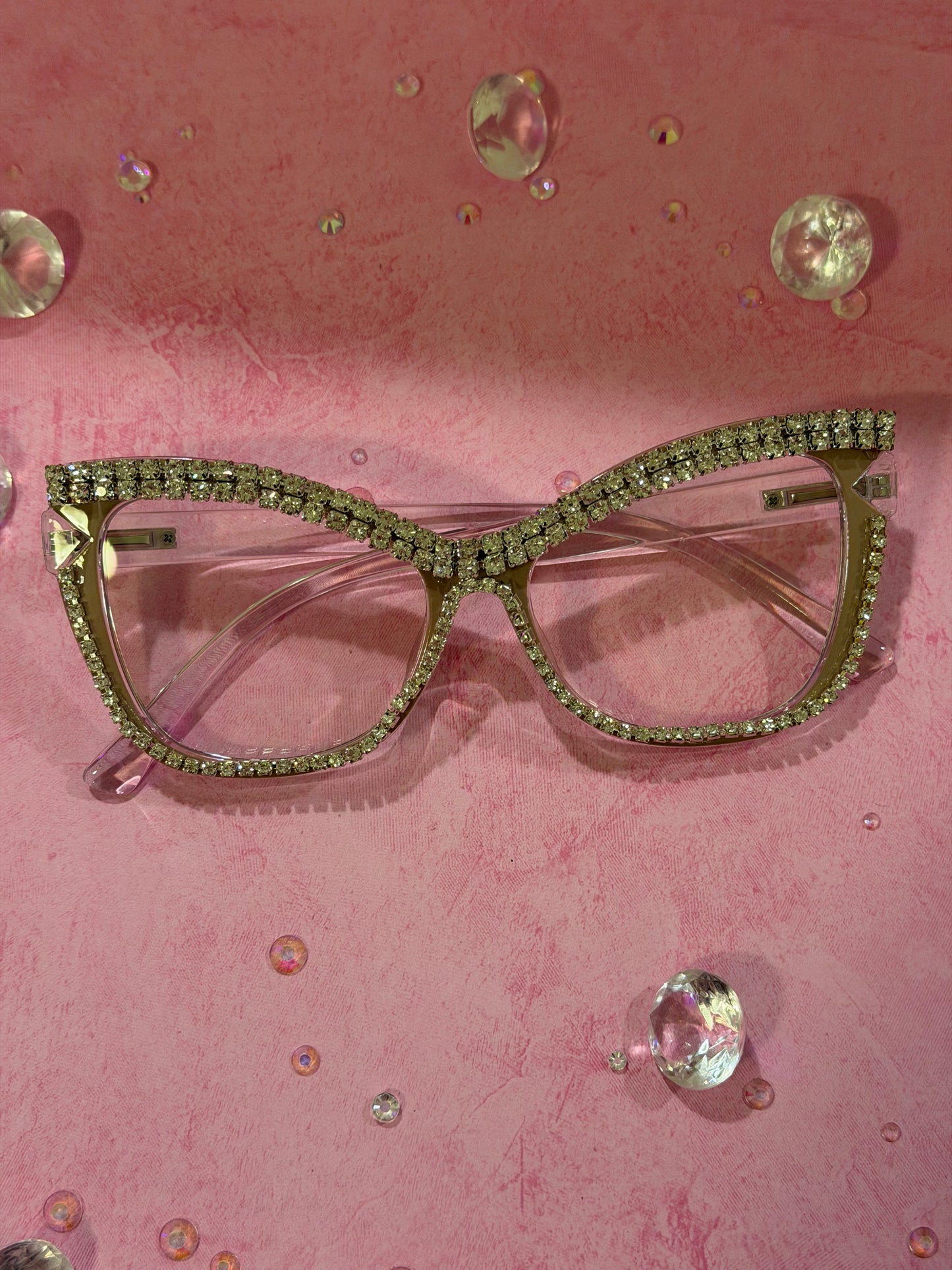 Ms Thang Blue Light Glasses- Bling/Nude