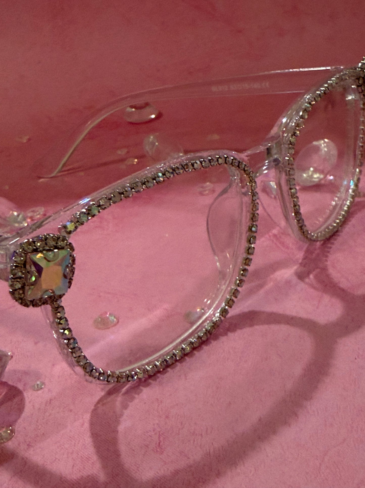 Boujee Bling Blue Light Glasses- Clear