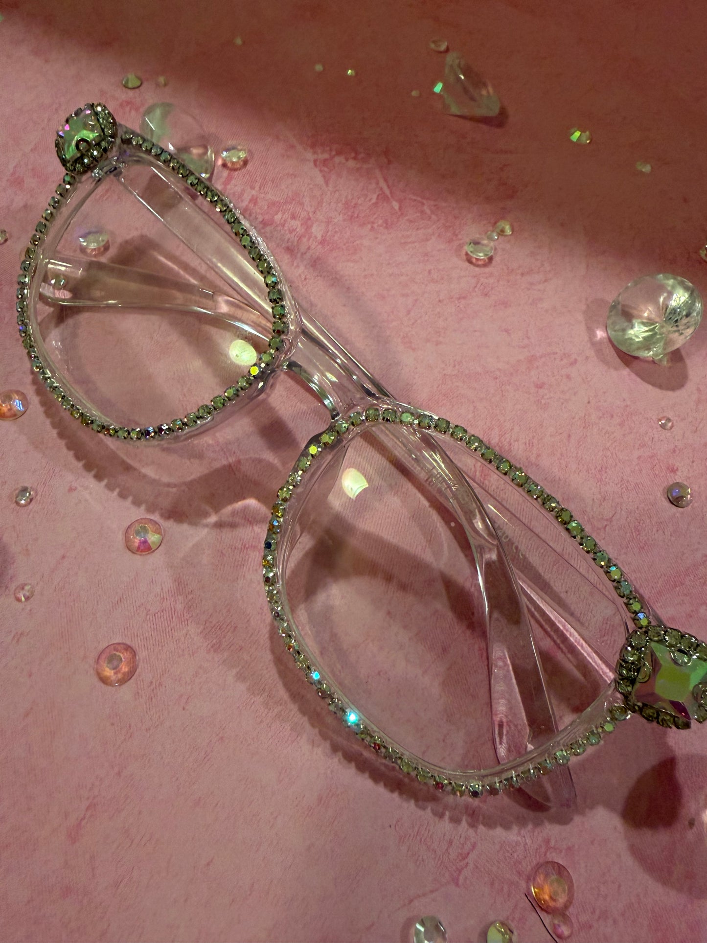 Boujee Bling Blue Light Glasses- Clear