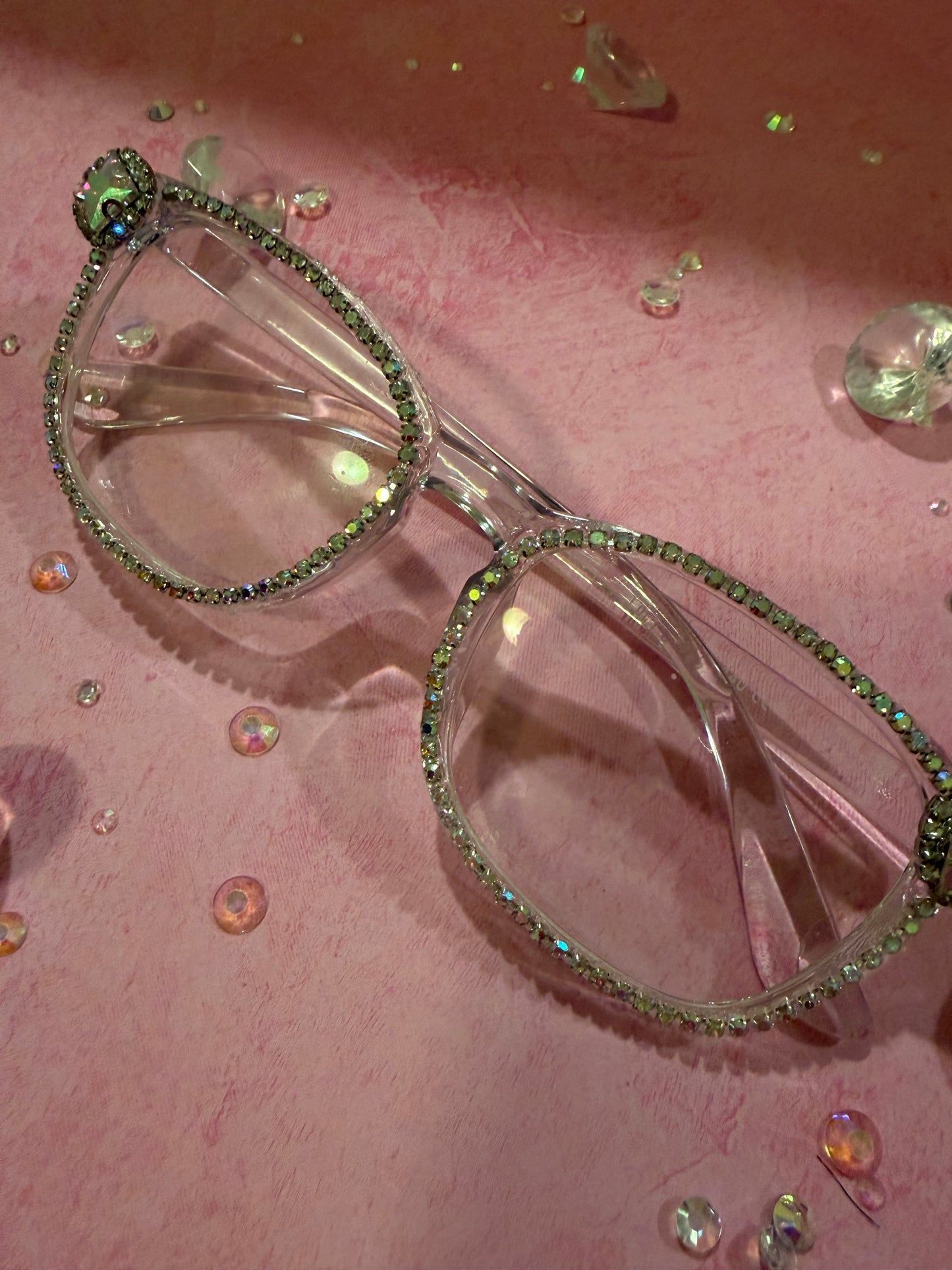 Boujee Bling Blue Light Glasses- Clear