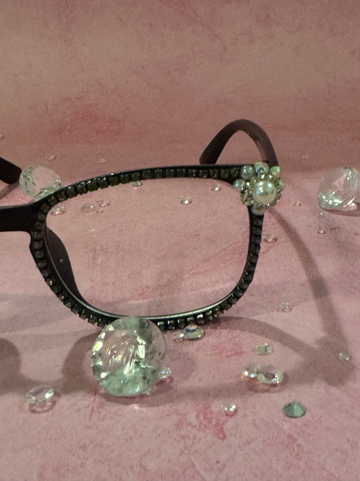 Boujee Bling Blue Light Glasses- Black