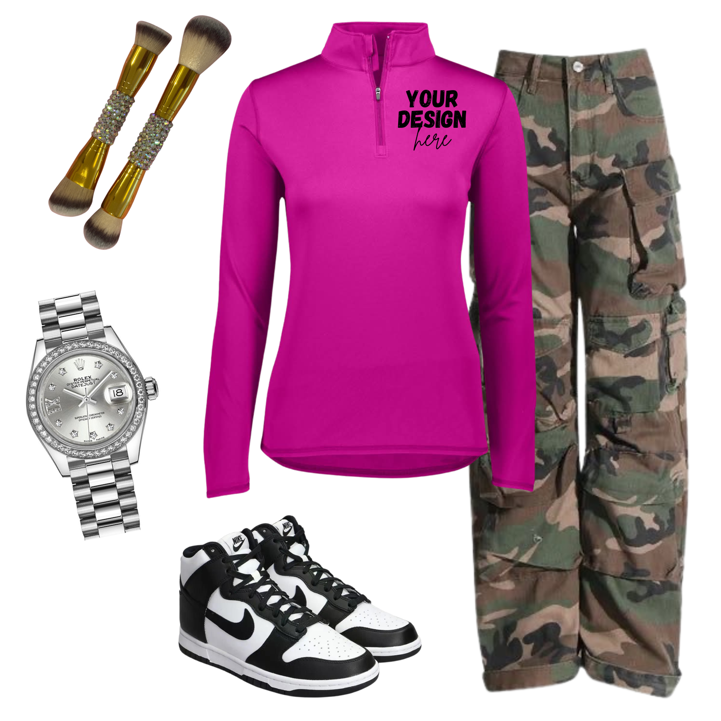 Custom Zip Pullover- Ladies